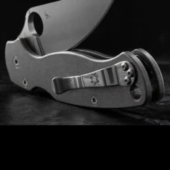 Titech Spyderco PM2 Stone Washed Titanium Scales -Nitecore || Fenix Officials HH SC SW P2.2 78155.1635785472